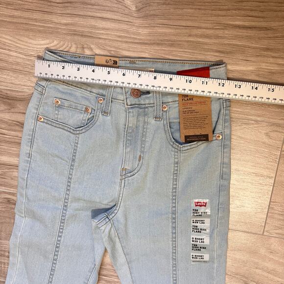 Levi's 726 High Rise Flare Split Hem Women's Light Wash Jeans 0 Short (W25 L30) - Picture 3 of 13